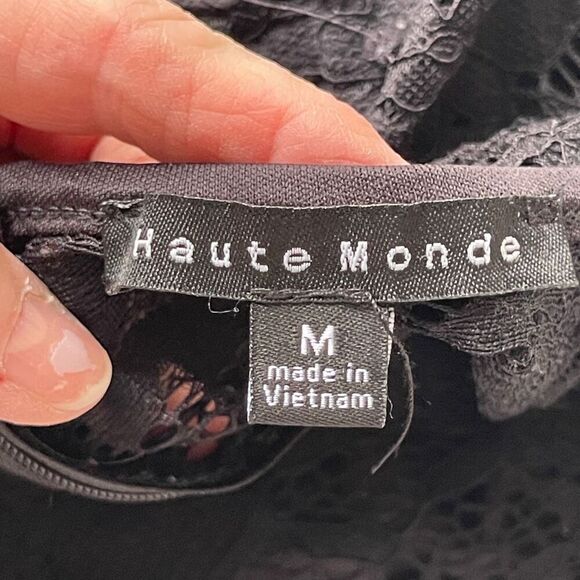 Haute Monde Women Allover Lace Sweetheart Corset Bodycon Mini Dress Black Medium - Picture 10 of 12